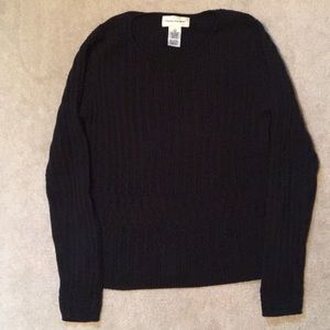 Cropped cable knit sweater
